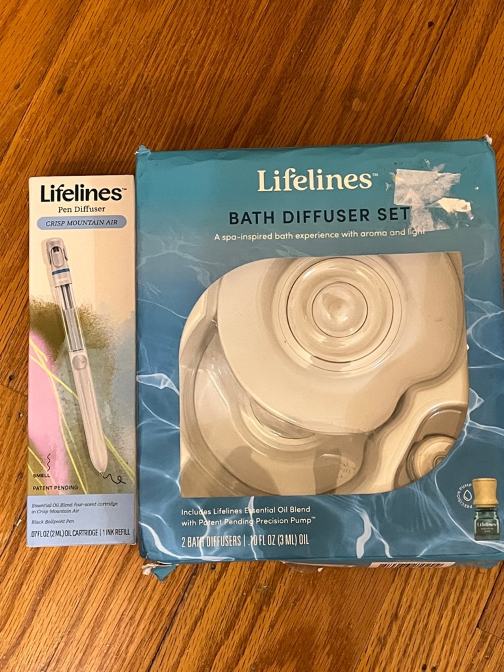 Lifelines 2 pack bath diffuser set and essential oil aromatherapy and light
